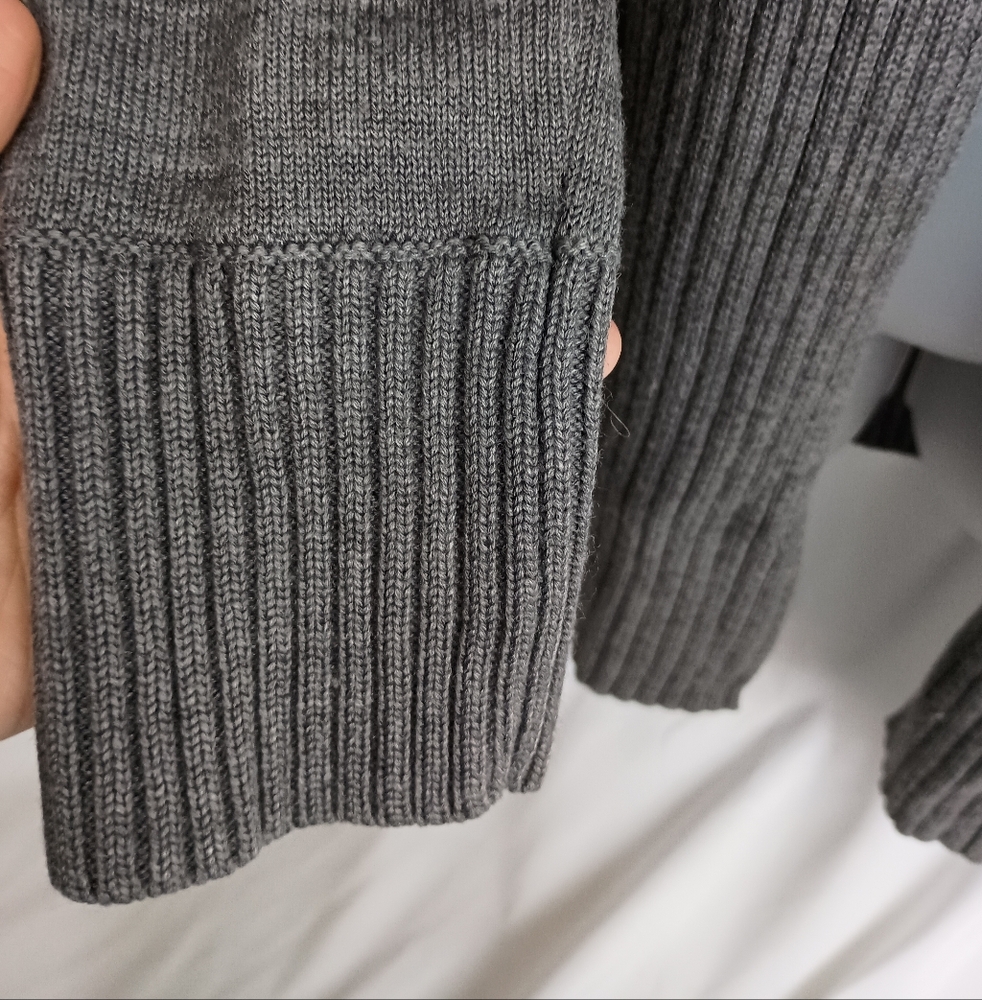 ANN TAYLOR Coatigan Office L‎ Gray Women's Open Front Cardigan Duster Sweater - Picture 5 of 8